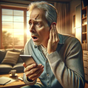 man experiencing sudden hearing loss